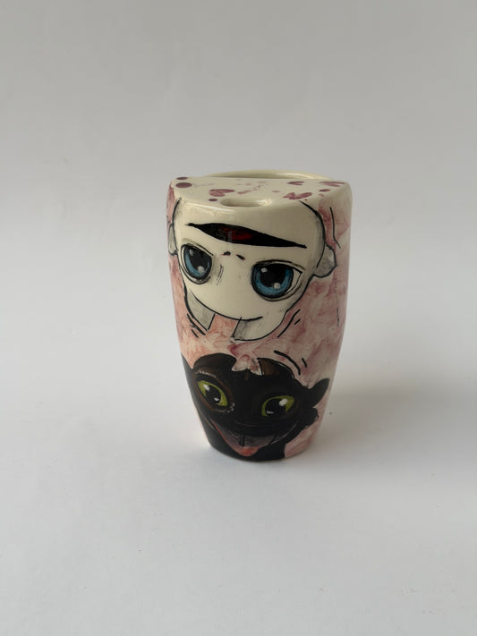 Dragons handmade ceramic takeaway mug