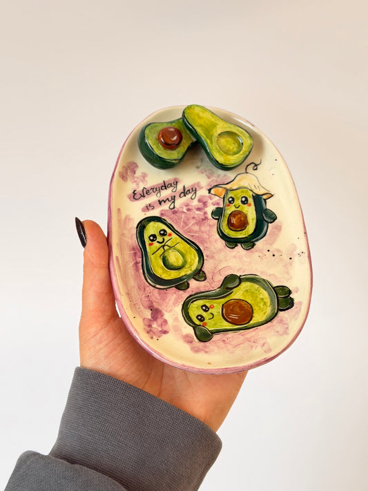 Avocado handmade ceramic plate