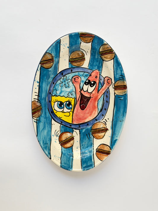 Handmade ceramic plate Star and Sponge