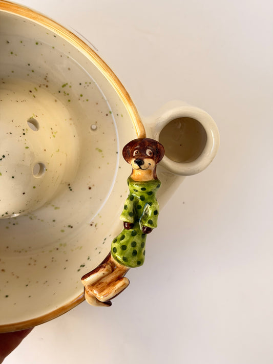 Dachshund handmade ceramic washing bowl