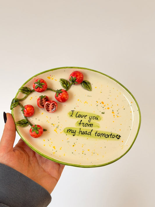 Tomato handmade ceramic plate