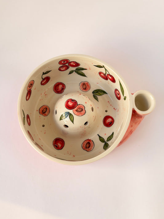 Cherry handmade ceramic washing bowl
