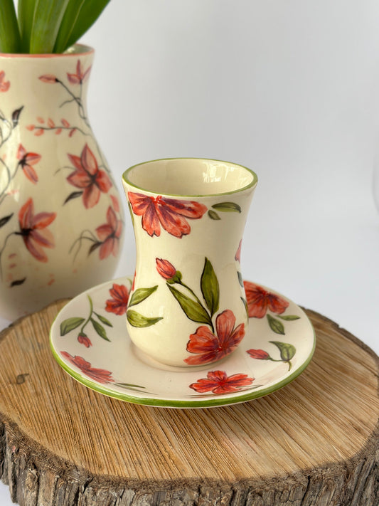Handmade Tea set mug and plate