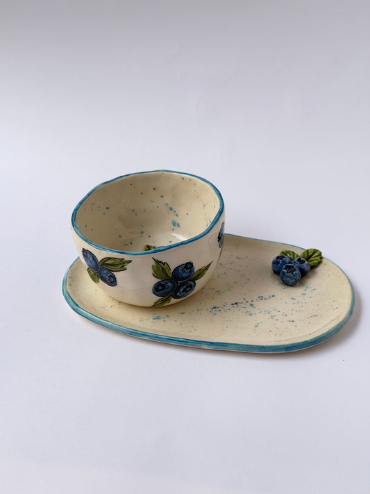 Blueberry handmade ceramic mug