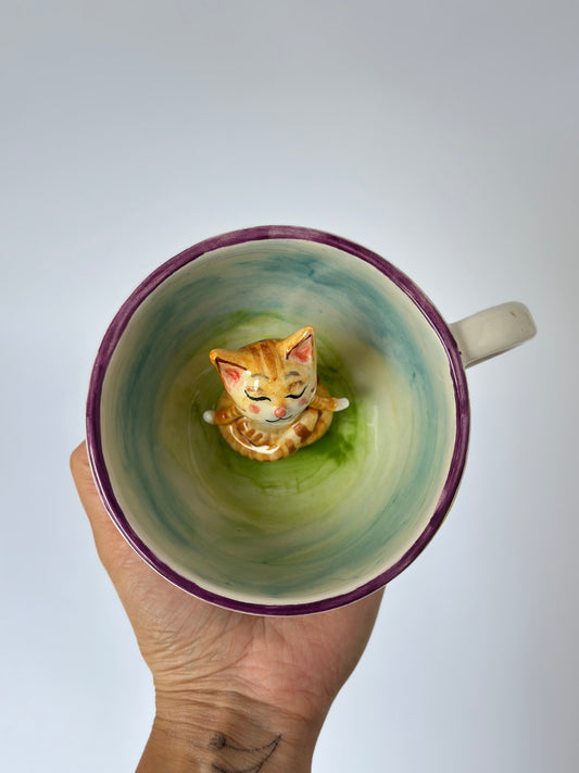 Cat handmade ceramic mug