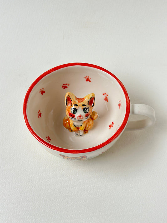 Cat handmade mug