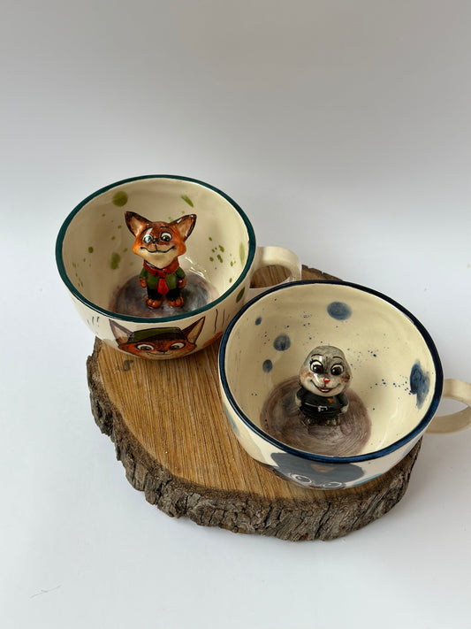 Nick and Judy handmade mugs
