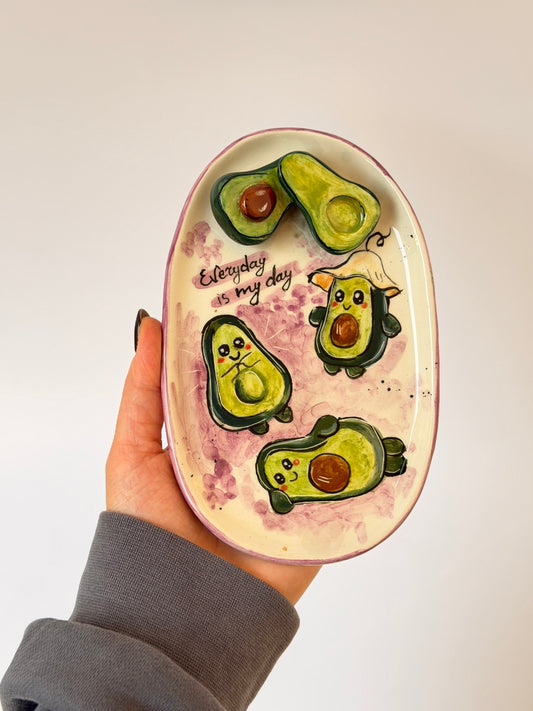 Avocado handmade ceramic plate