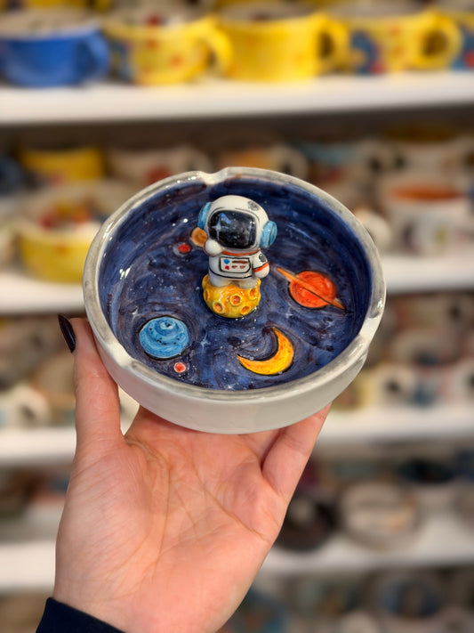 Astronaut handmade ceramic ashtray