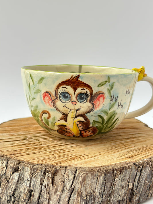 Monkey handmade mug
