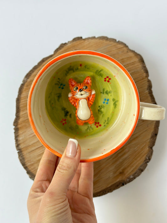 Cat handmade mug