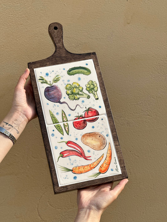 Wooden serving tray handmade