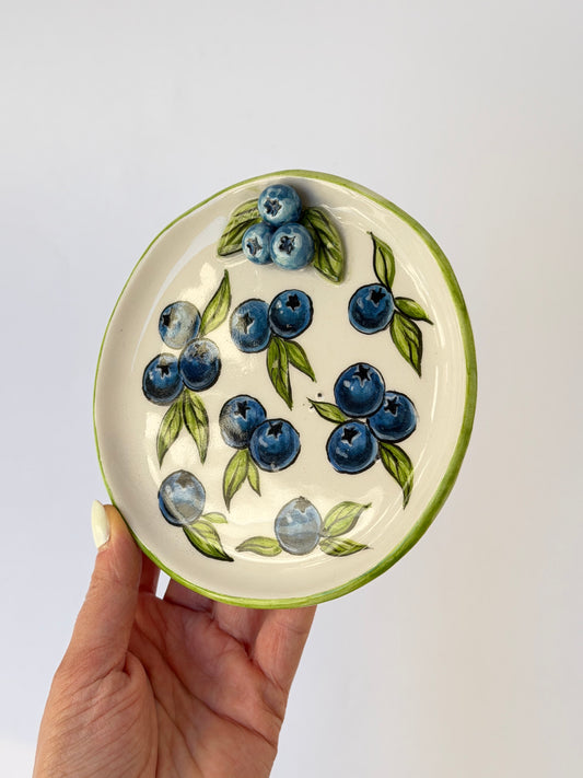 Blueberry handmade ceramic plate