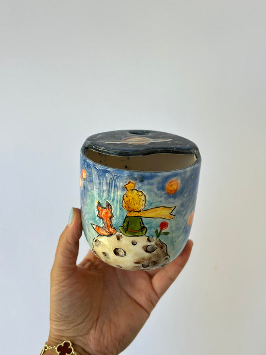 Little Prince handmade ceramic takeaway mug