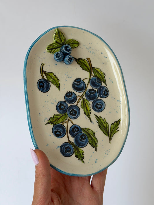 Blueberry handmade ceramic plate