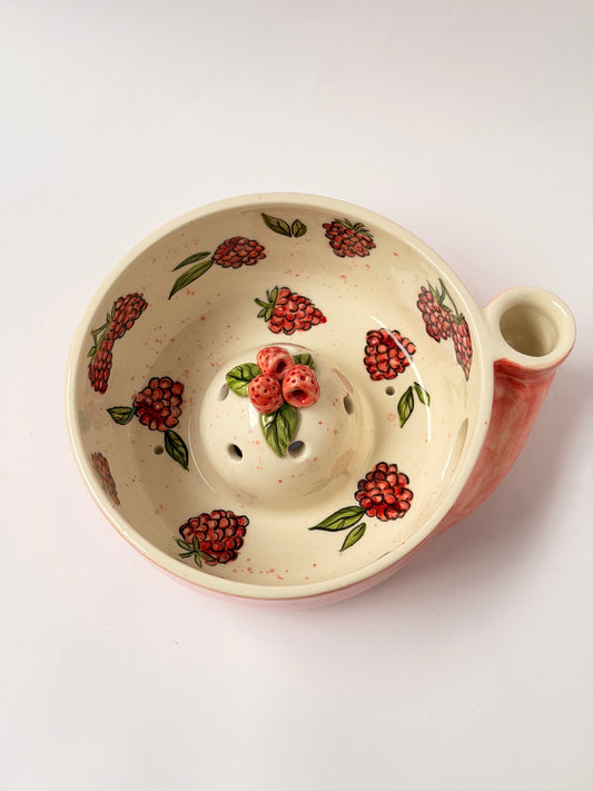 Raspberry handmade ceramic washing bowl