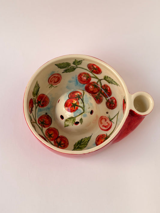 Tomato handmade ceramic washing bowl