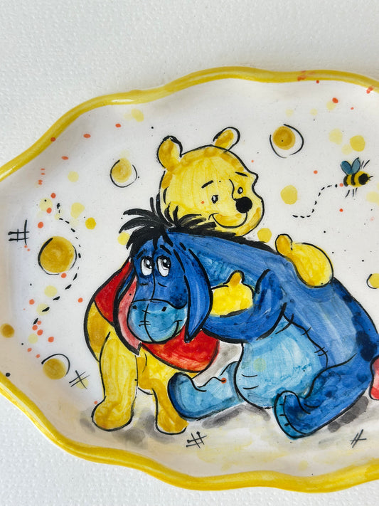 Winnie The Pooh and Donkey handmade plate