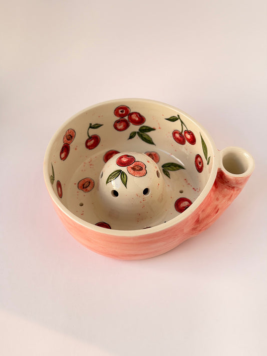 Cherry handmade ceramic washing bowl