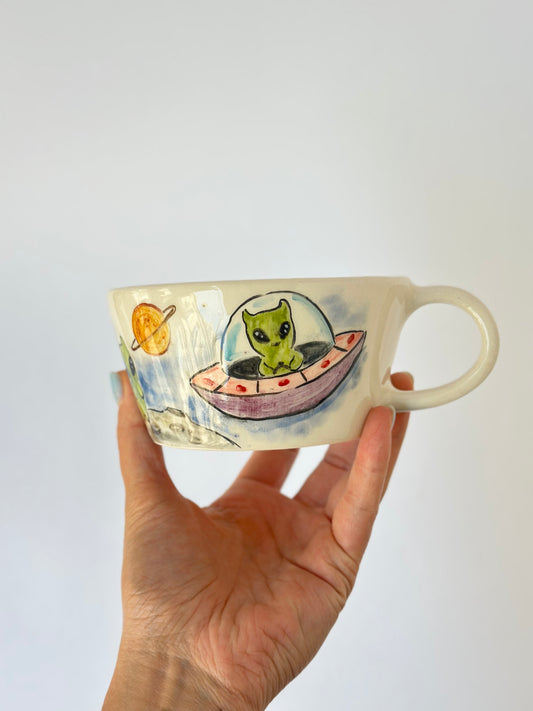 Alien handmade ceramic mug