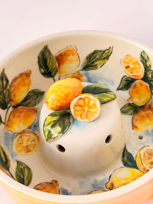 Lemon handmade ceramic washing bowl