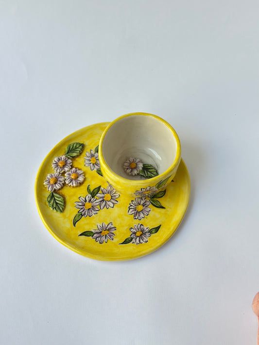 Daisy handmade ceramic cup