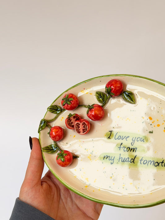 Tomato handmade ceramic plate