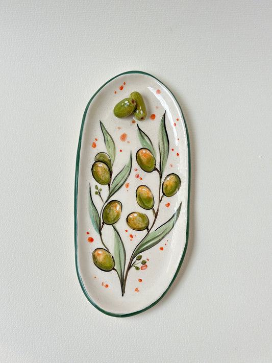 Olive handmade plate
