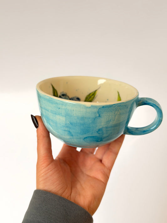 Blueberry handmade ceramic mug
