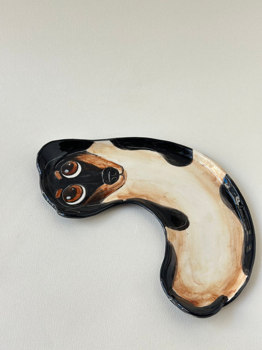 Dachshund handmade plate