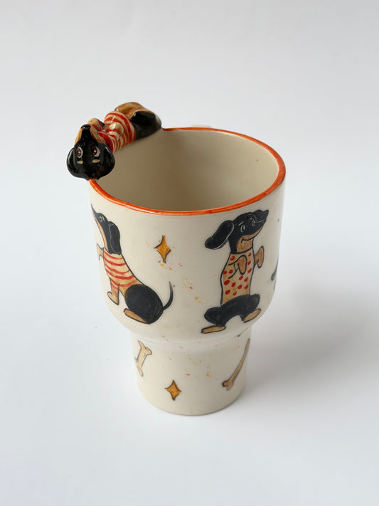 Dachshund dog handmade takeaway mug
