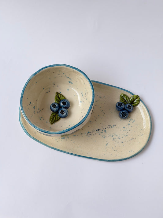 Blueberry handmade ceramic mug