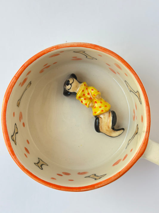 Dachshund dog handmade ceramic mug