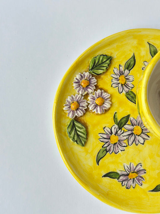 Daisy handmade ceramic cup