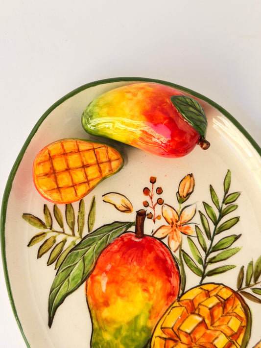 Mango handmade ceramic plate 14x20