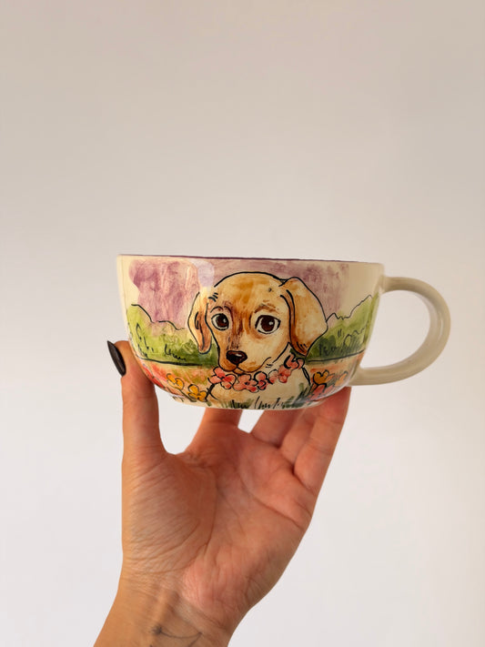 Dog handmade ceramic mug