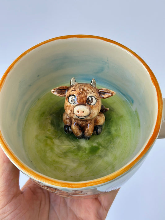 Cow handmade ceramic mug