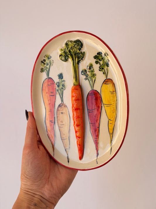Carrot handmade ceramic plate