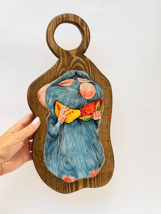 Little Chef handmade ceramic wooden serving tray