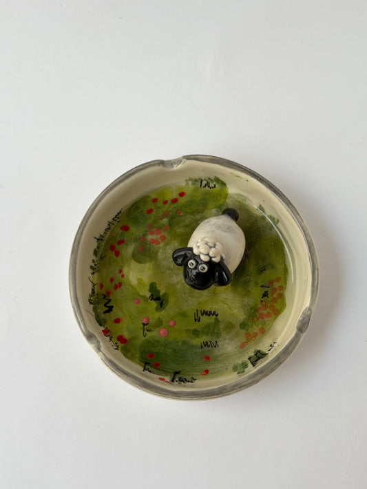 Sheep handmade ceramic ashtray