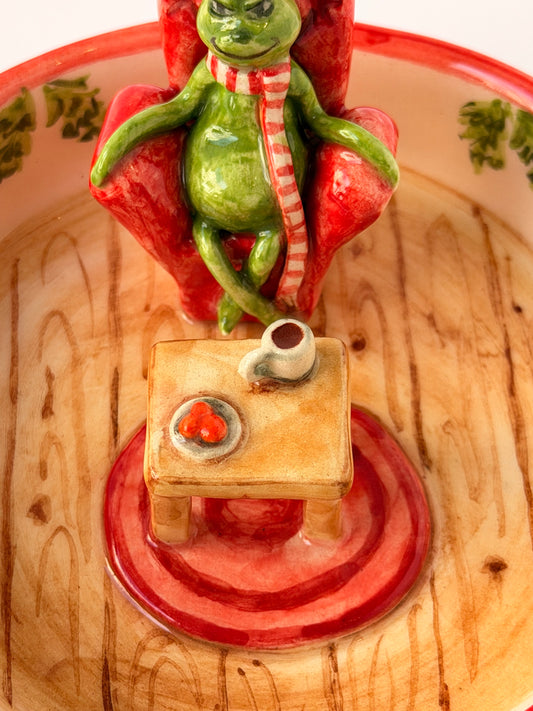 Grinch handmade ceramic ashtray