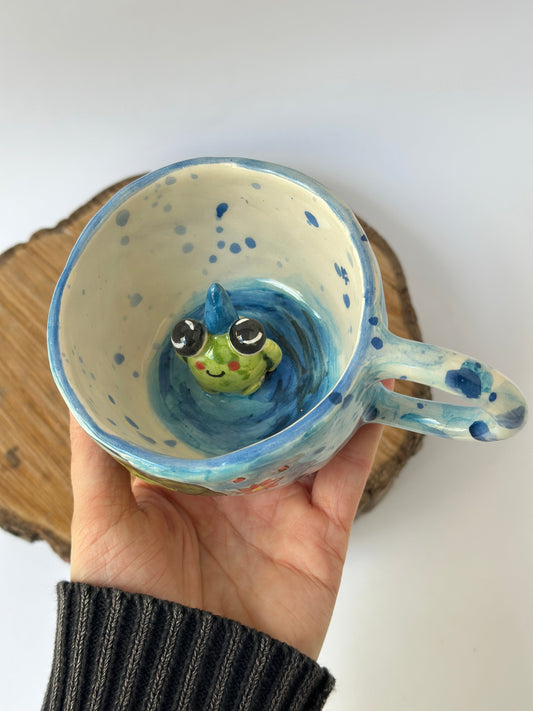 Frog handmade mug