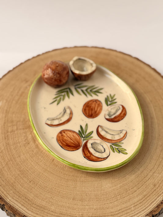 Coconut handmade ceramic plate