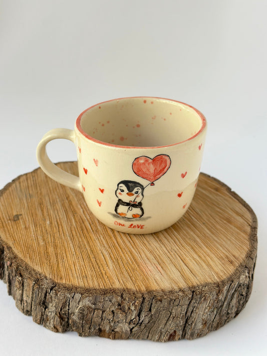 Penguen handmade mug