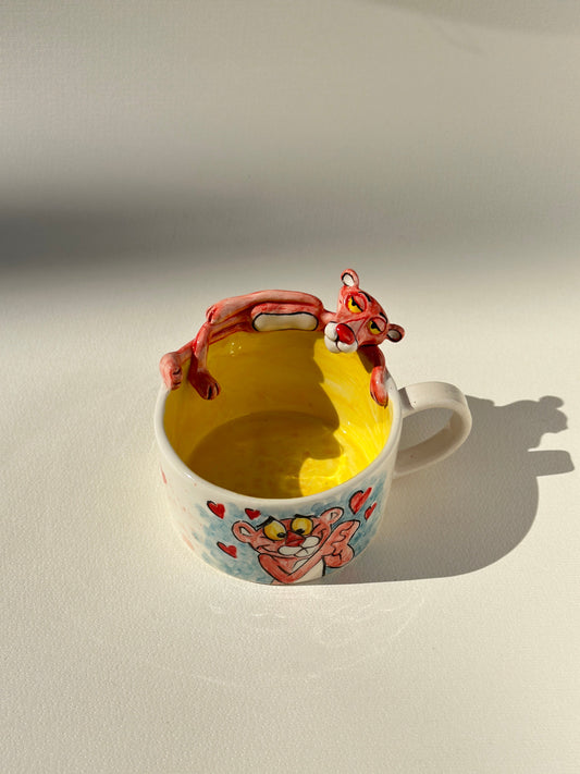 Pink Panther handmade mug