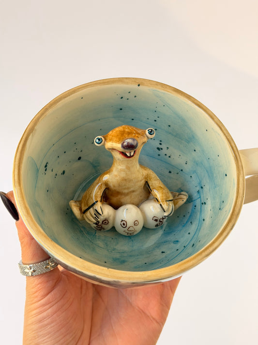 Ground Sloth handmade ceramic mug