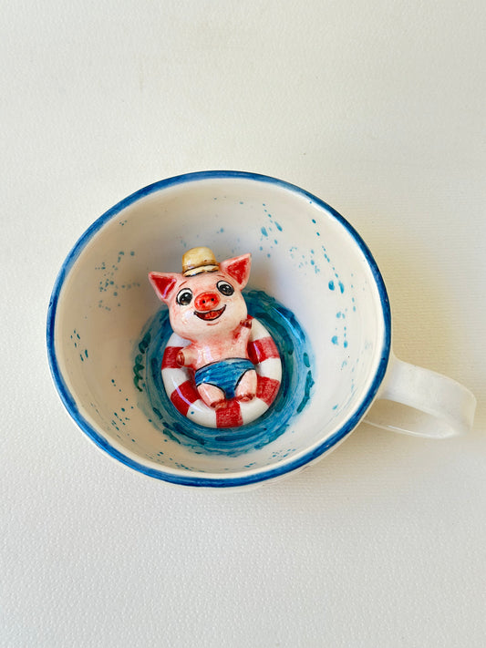 Pig handmade mug