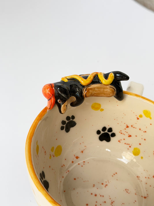 Dachshund dog handmade ceramic mug