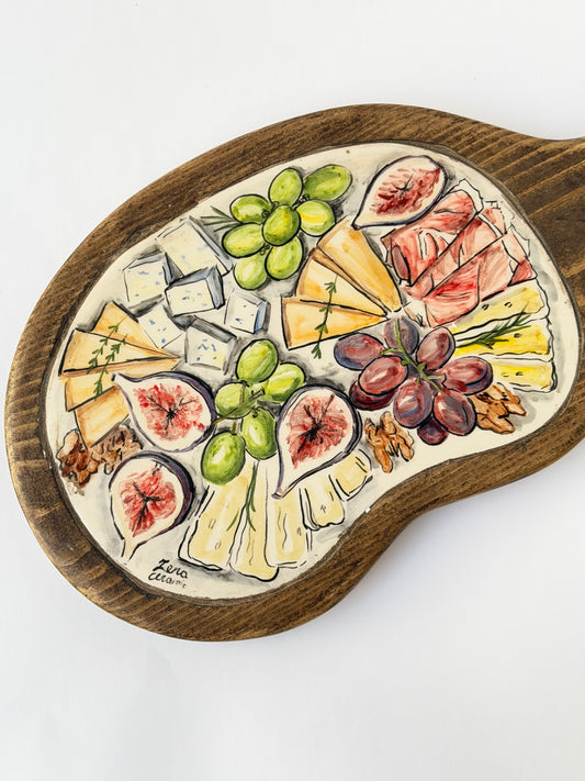 Handmade ceramic wooden serving tray