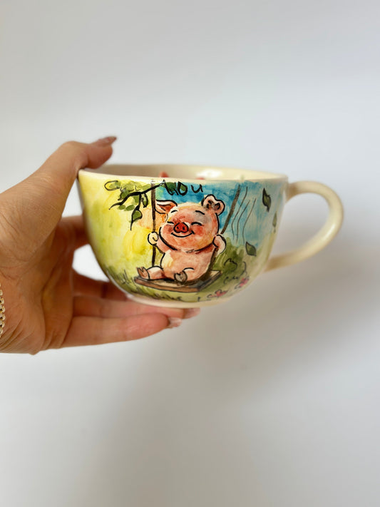 Pig handmade mug